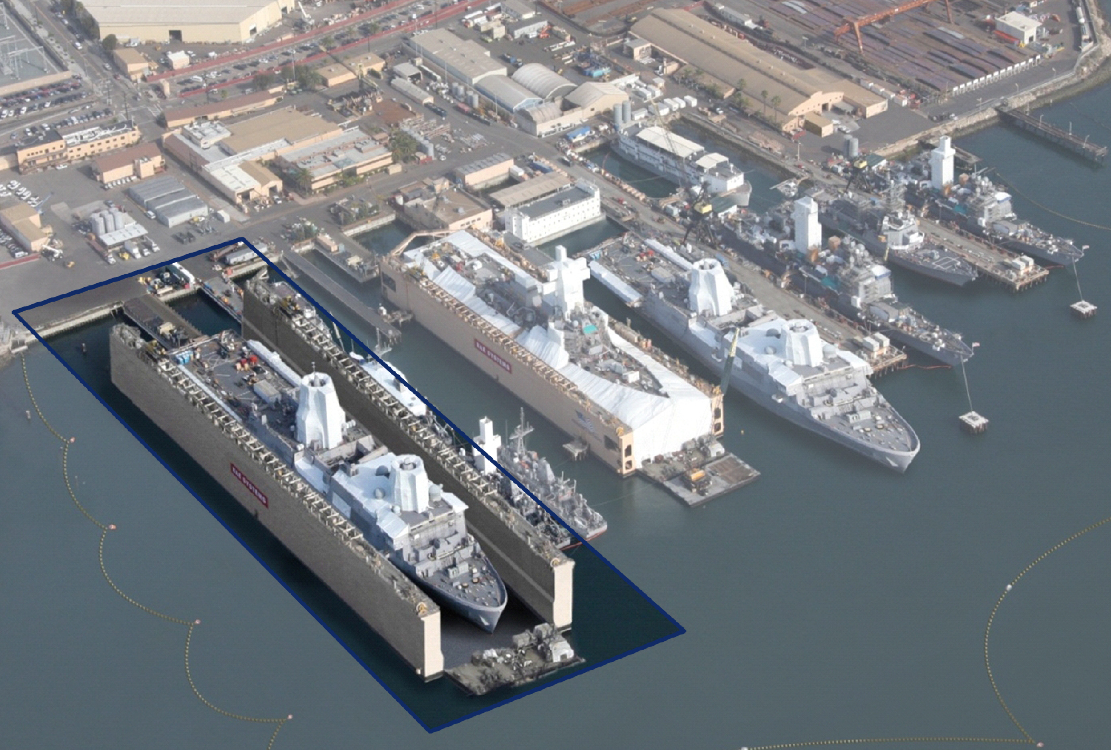 An artist's conception of the planned floating dry dock at BAE Systems. BAE Photo