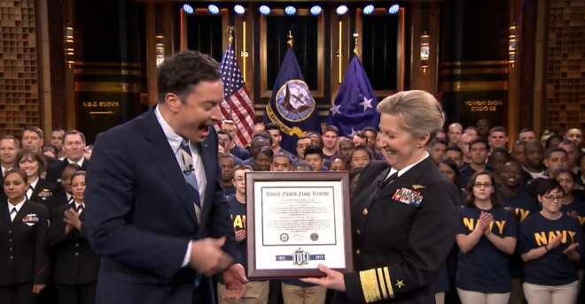Video: Chief of Navy Reserve Braun Enlists Sailors on The Tonight Show
