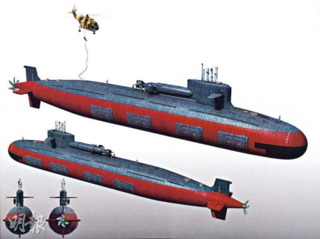 A Computer generated image of a Type-93T or Shang-class nuclear attack submarine 