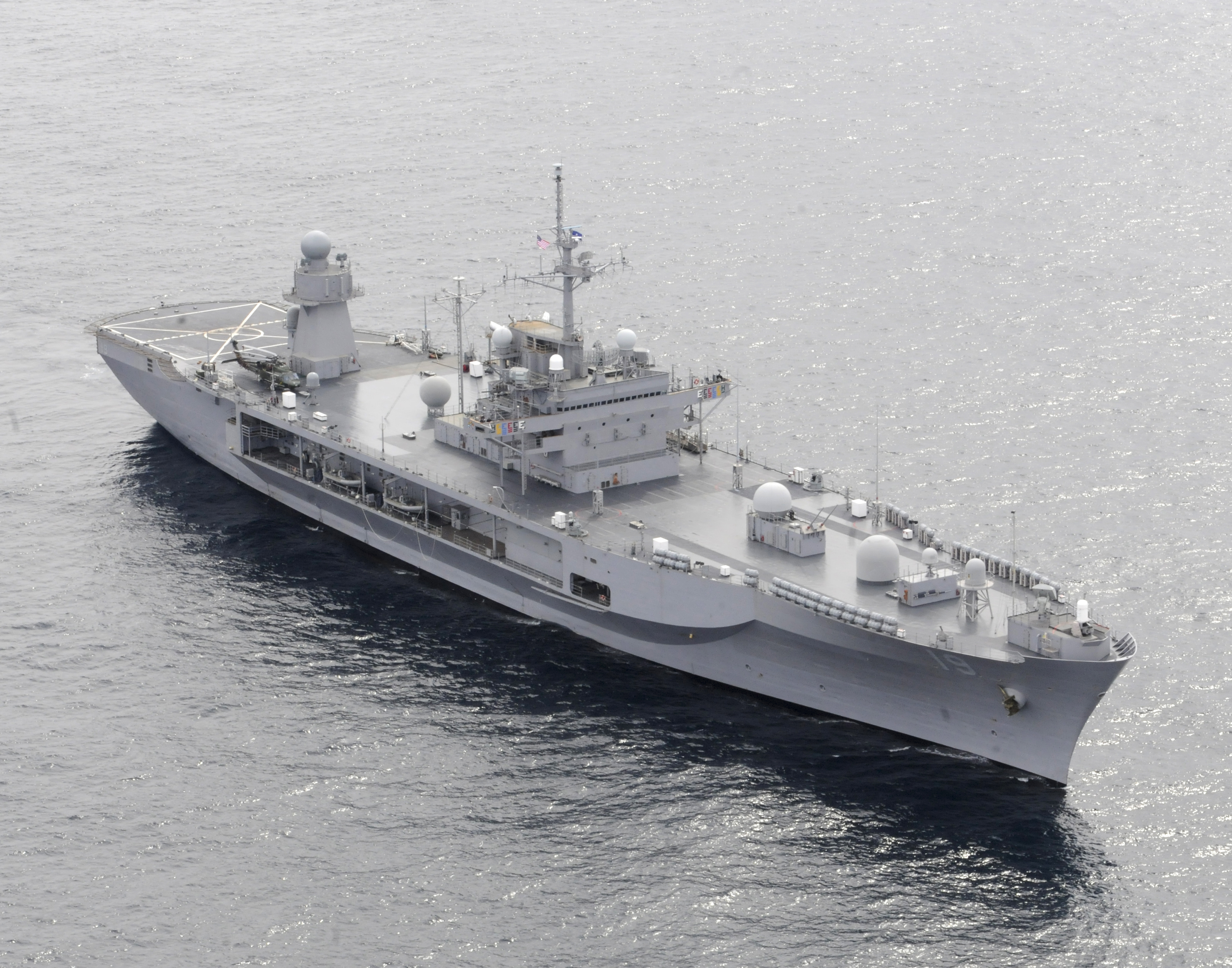 USS Blue Ridge (LCC 19) transits the South China Sea on March 11, 2014. US Navy Photo