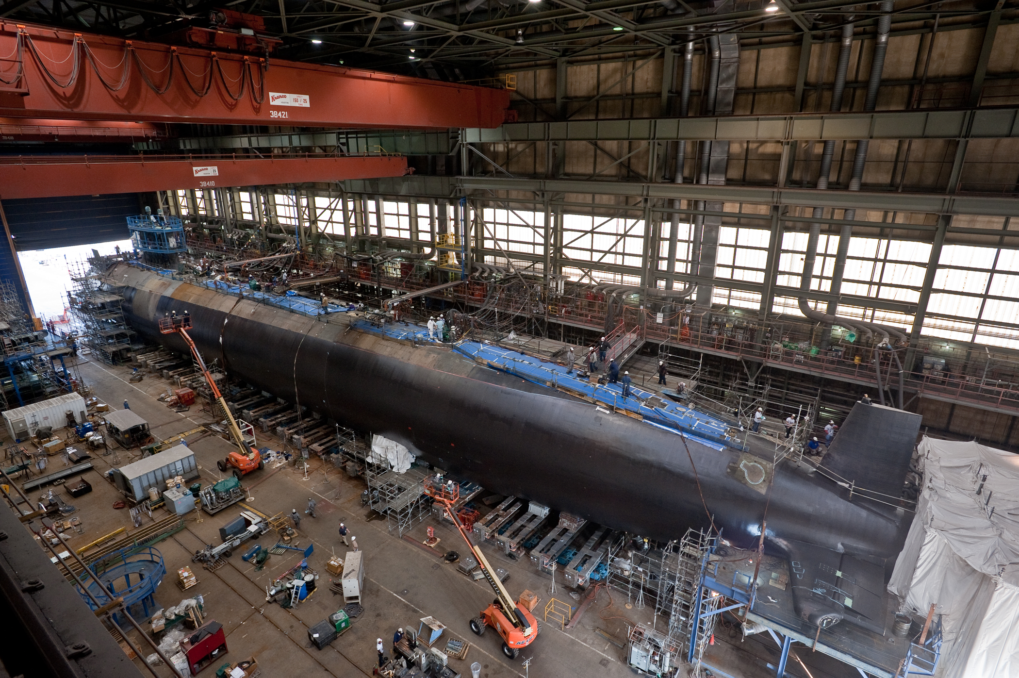 USS Minnesota (SSN-783) under construction at Newport News Shipbuilding in 2012. US Navy Photo