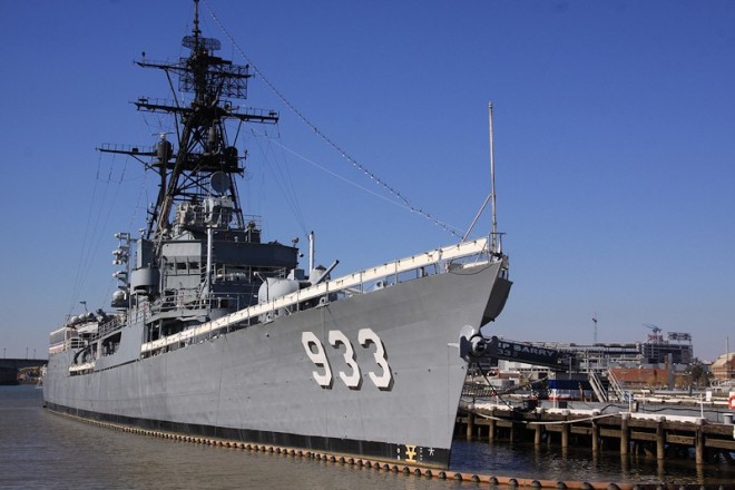 Washington Navy Yard Says Goodbye to Display Ship Barry