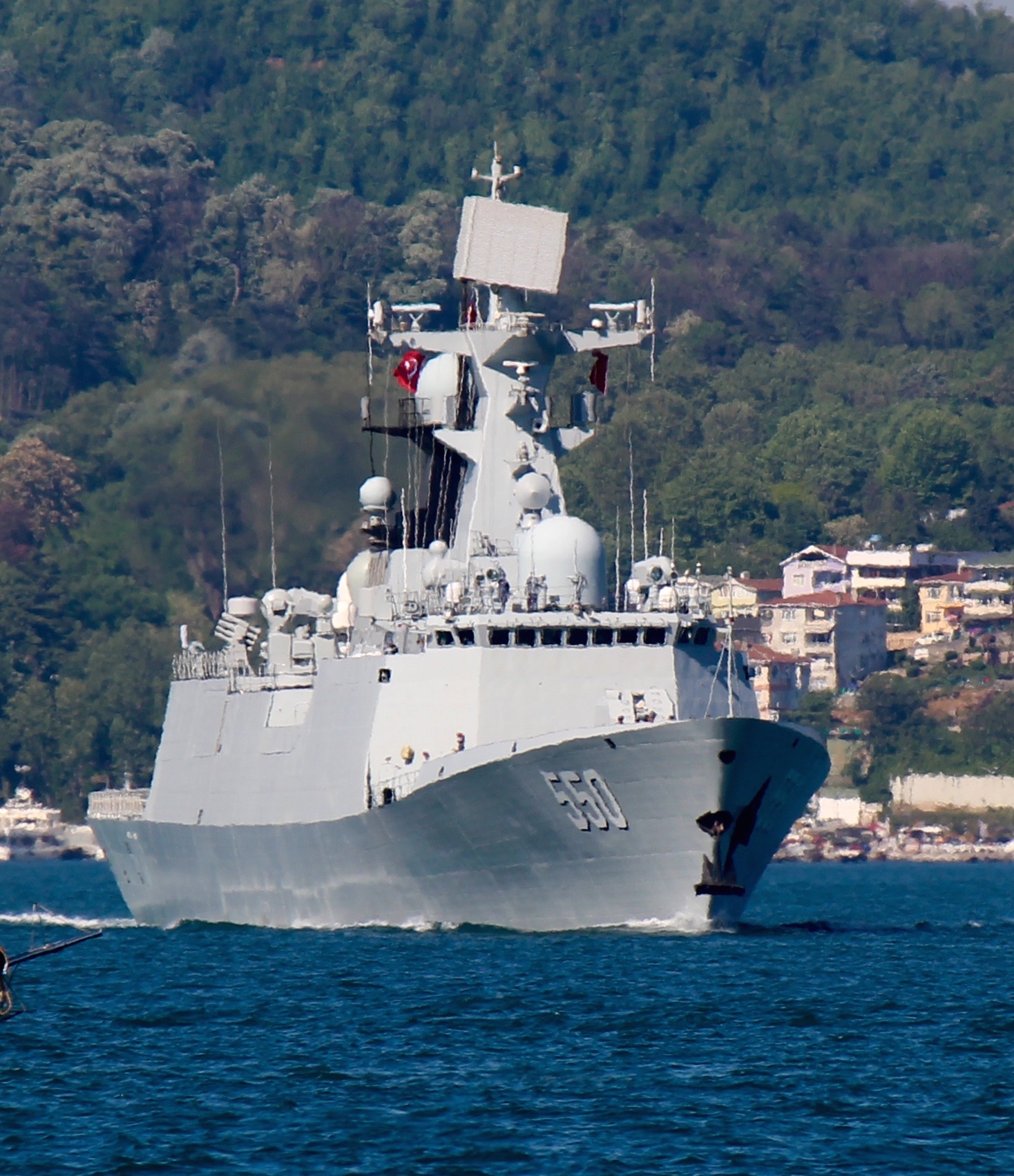 Chinese frigate Weifang leaves the Black Sea on May 14, 2015. Photo by Yörük Işık