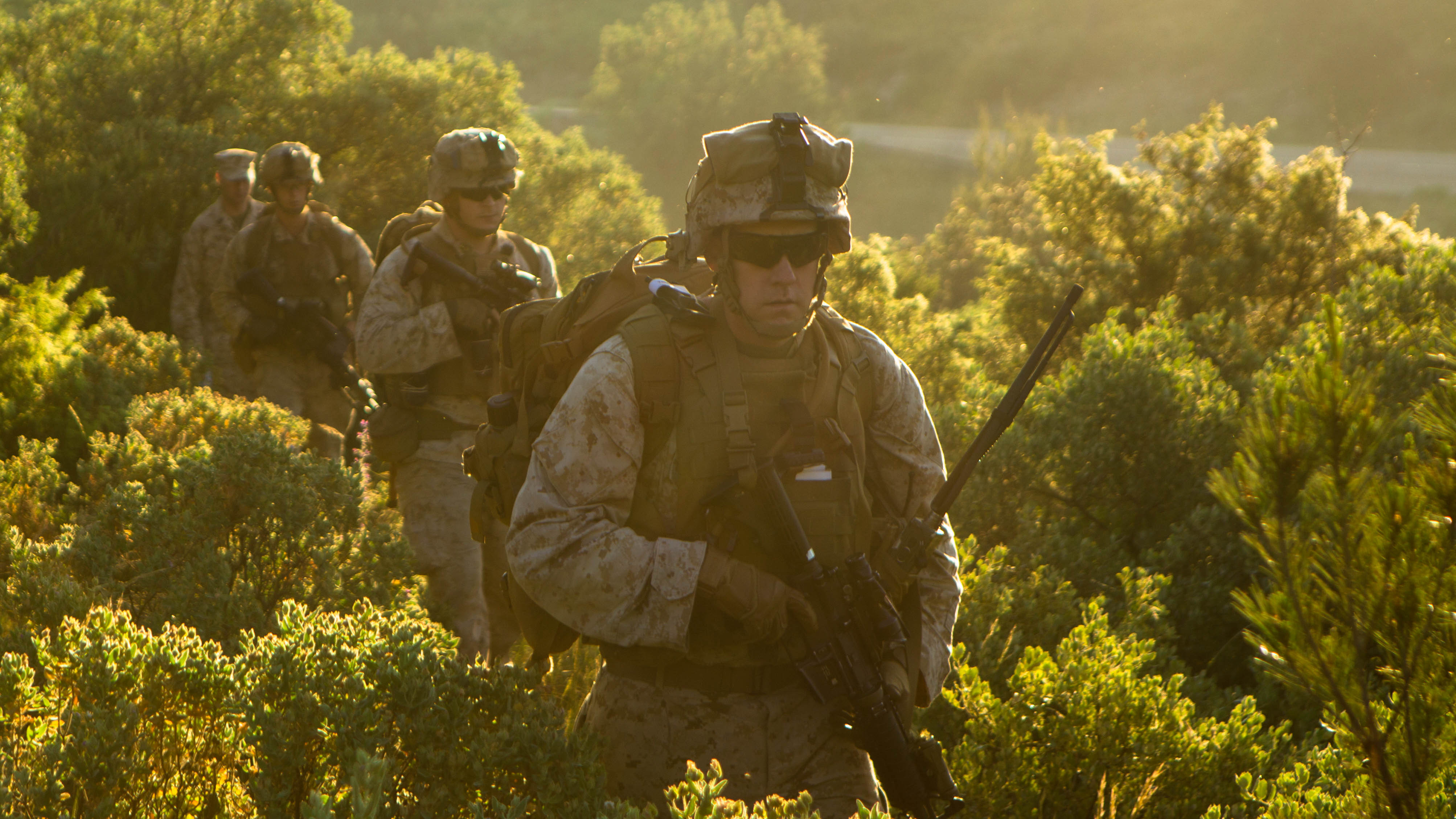 U.S. Marines with Special-Purpose Marine Air-Ground Task Force Crisis Response-Africa move toward an objective during a training exercise on Quartier Colonel de Chabrieres, France on May 29, 2015. US Marine Corps Photo