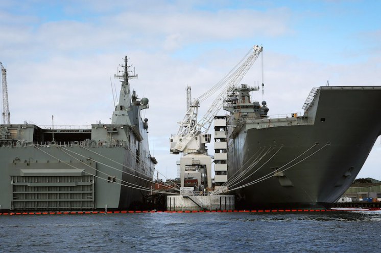 Australia's two Canberra-class amphibious warships. RAN Photo