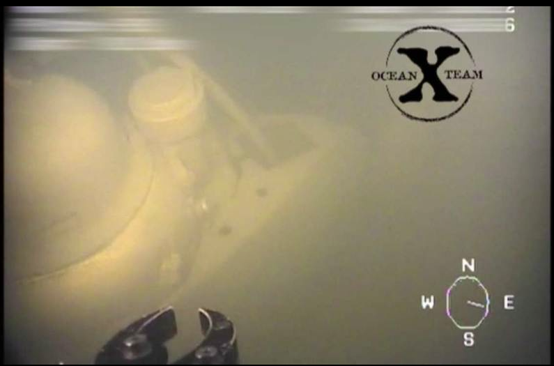 A screen grab from a video thought to show a Som-class submarine discovered last week off the coast of Sweden. Ocean X Photo
