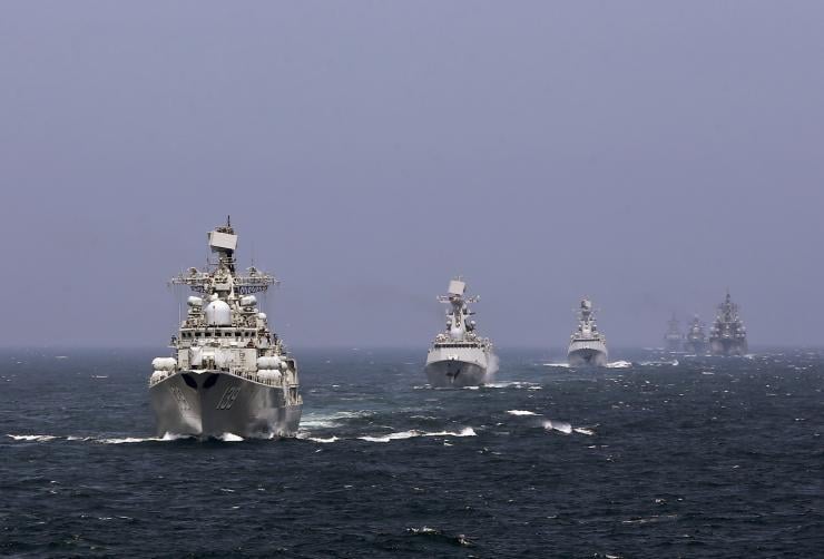 Russian and Chinese ships in the Pacific in 2014. China Daily Photo