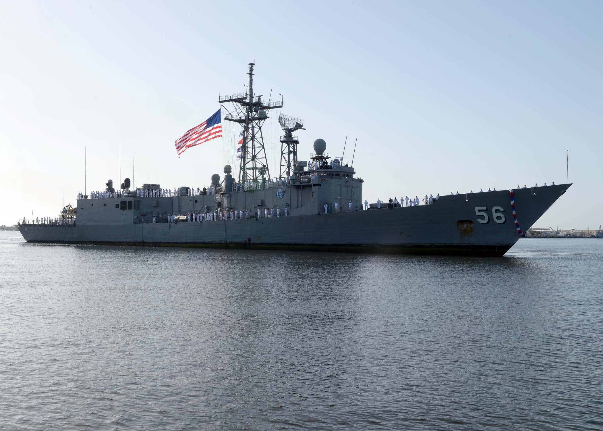 USS Simpson (FFG-56) returns to Naval Station Mayport after completing a seven-month deployment to the U.S. 5th and 6th Fleet areas of operation. US Navy Photo