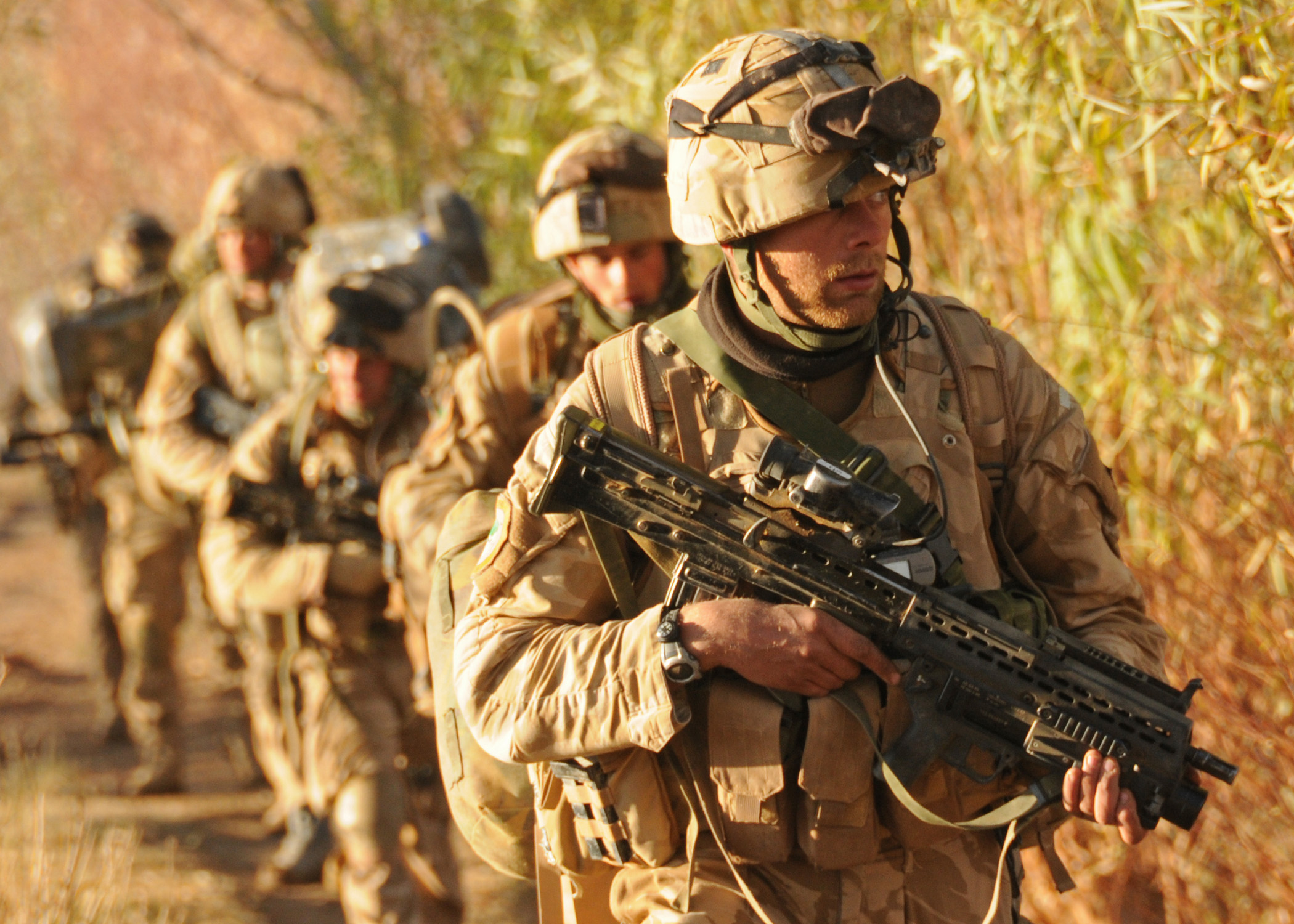 British Royal Marine Commandos take part in Operation Sond Chara, the clearance of Nad-e Ali District of Helmand Province in southern Afghanistan in 2009. DoD Photo