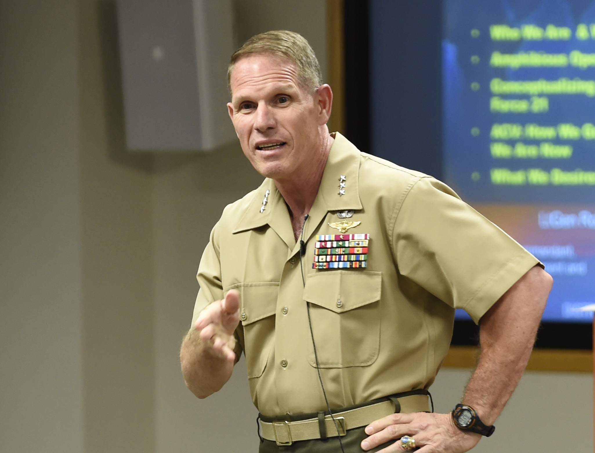 Lt. Gen. Robert Walsh, commanding general of the Marine Corps Combat Development Command on Aug. 27, 2015. US Navy Photo
