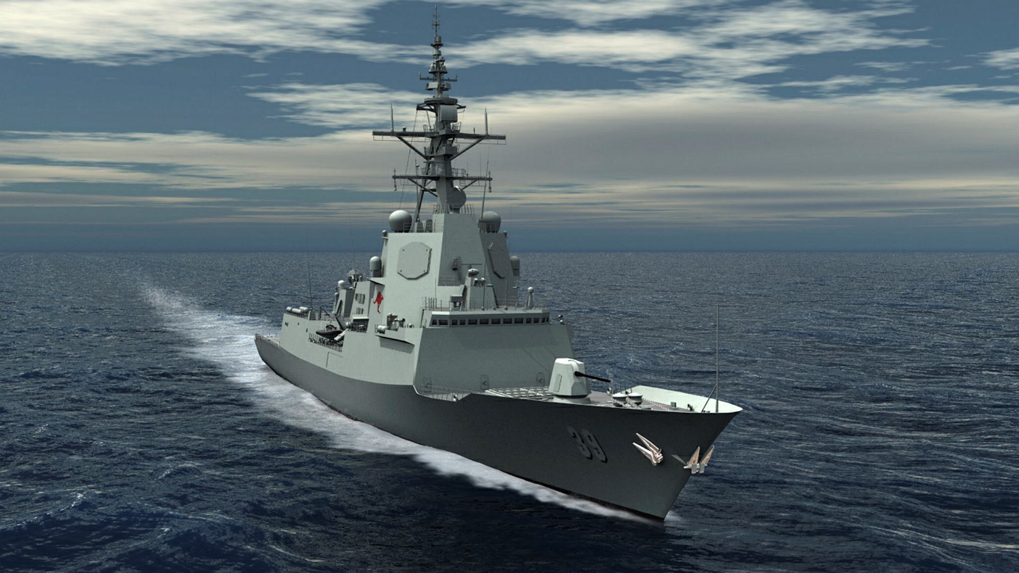 An artist's conception of the Hobart-class guided missile destroyer