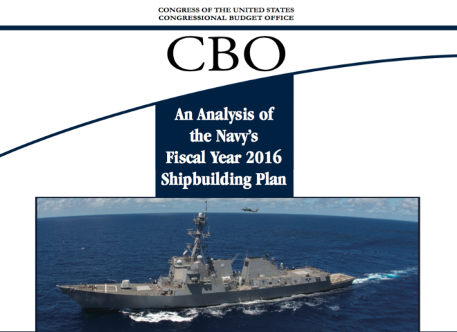 Document: Congressional Budget Office Report on Navy's 2016 Shipbuilding Plan