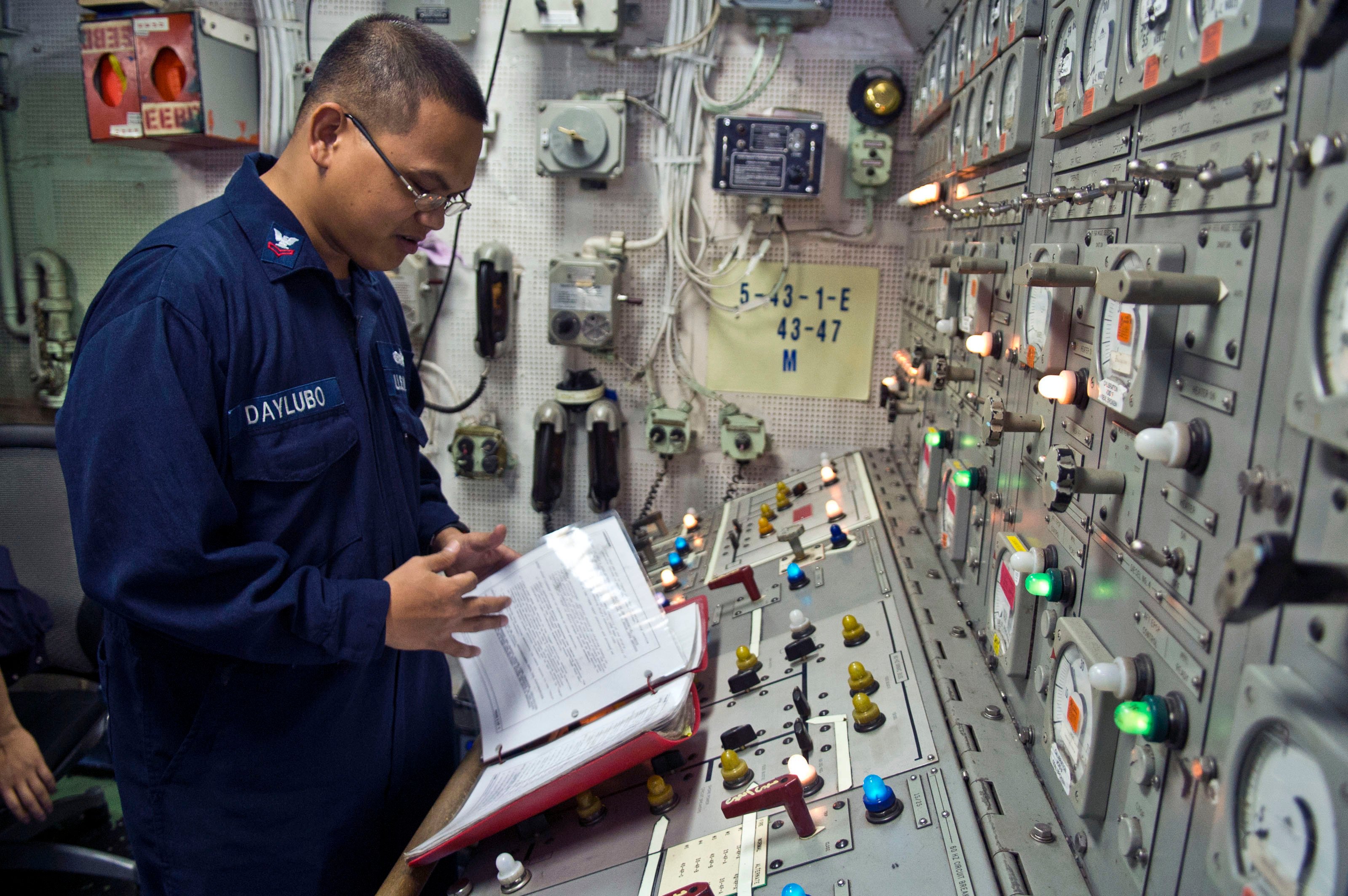 The Navy will begin certifying machinery control systems as being cyber safe prior to deployments, much like the service does for its combat systems, NAVSEA's chief engineer said. US Navy photo. 
