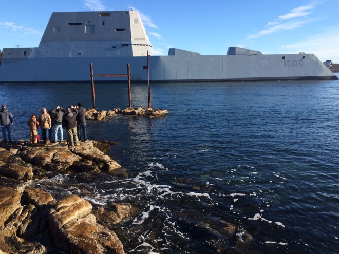 Zumwalt Destroyer Leaves Bath Iron Works for Builder's Trials