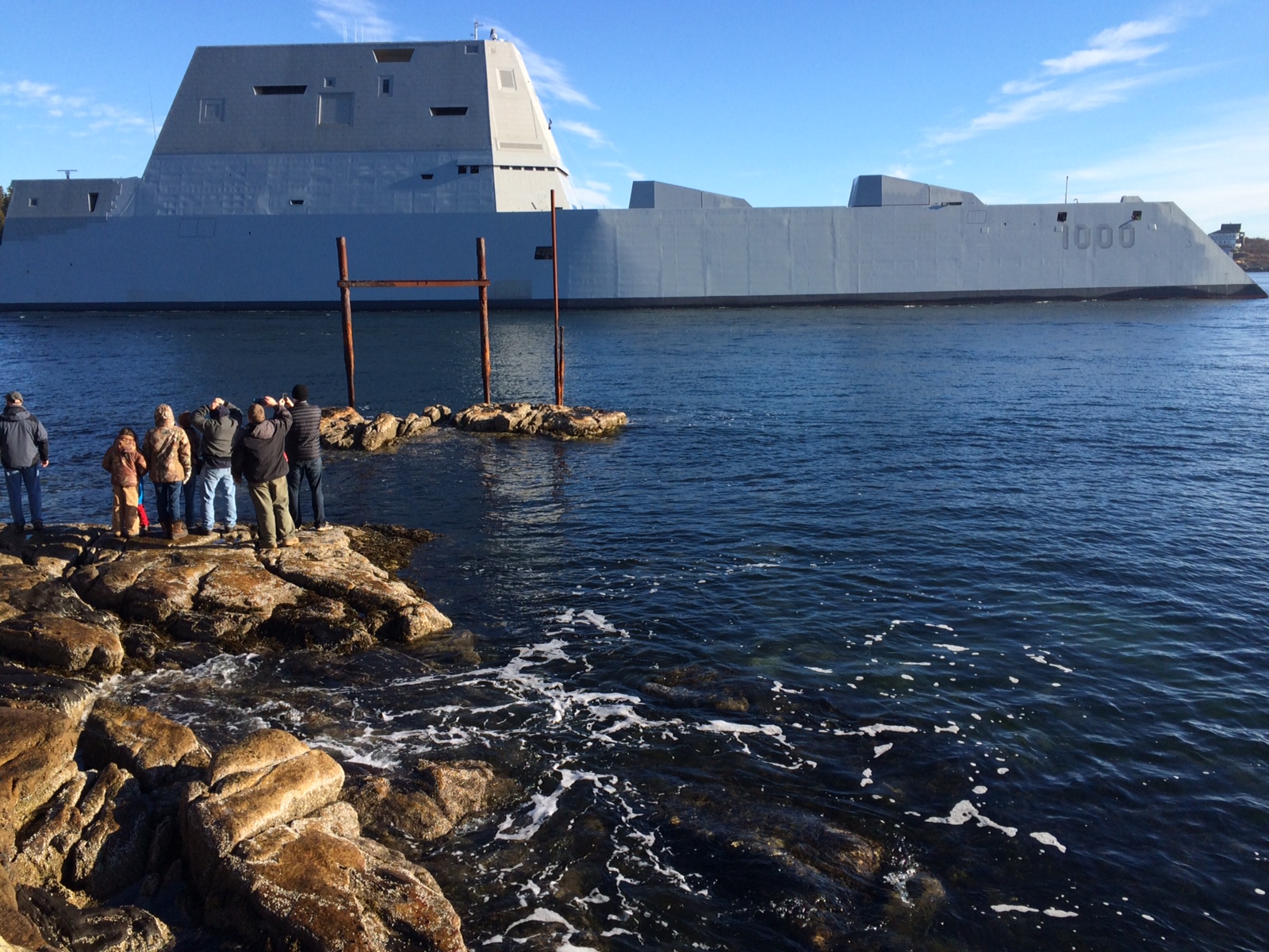 Destroyer Zumwalt (DDG-1000) is underway on Dec. 7, 2015. US Navy Photo