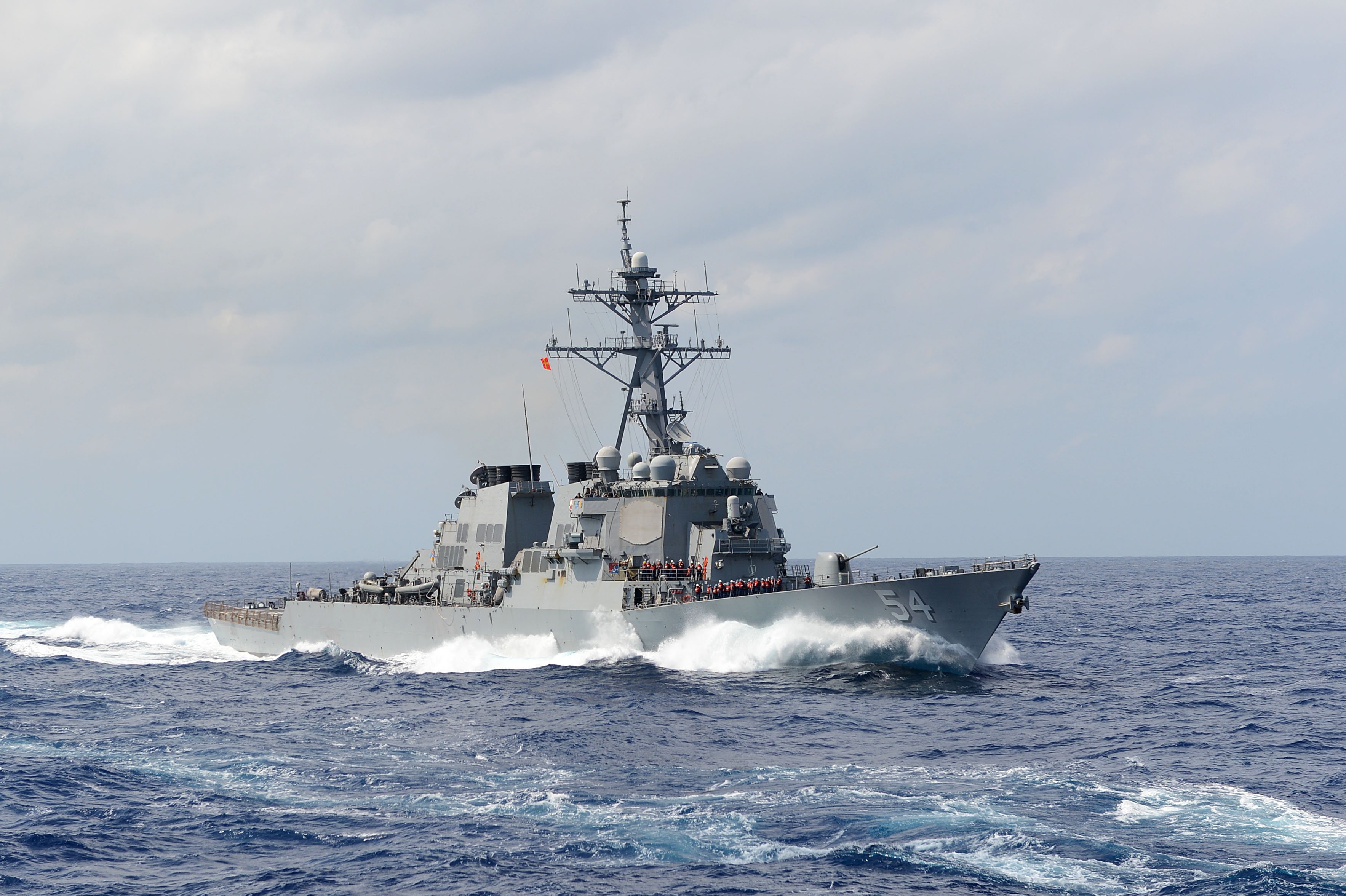 USS Curtis Wilbur (DDG 54) transits the East China Sea in 2013. US Navy Photo