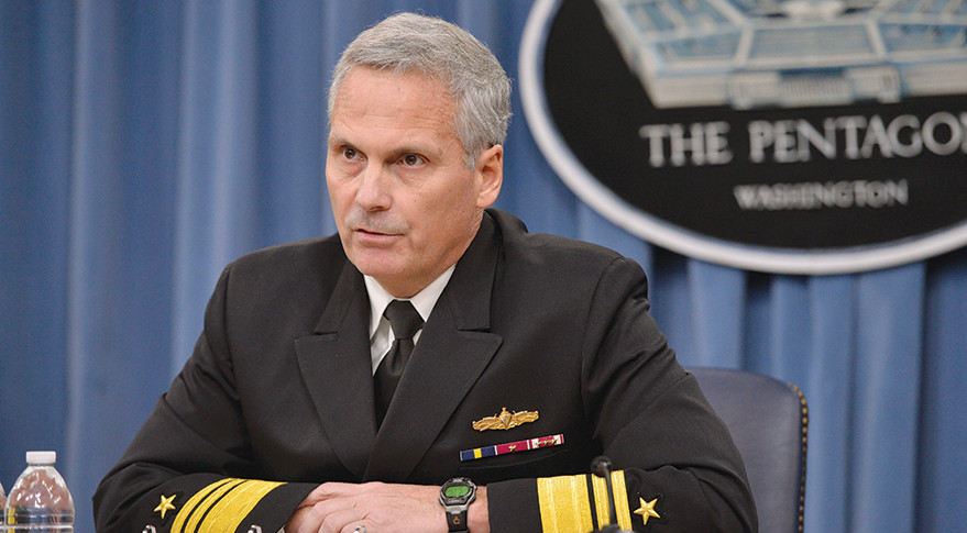 Vice Adm. James Syring briefing at the Pentagon. DoD Photo