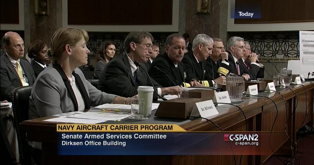 Navy officials testifying before the Senate Armed Services Committee. CSPAN Image