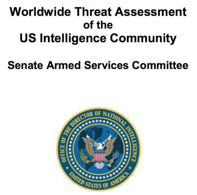 Document: Worldwide Threat Assessment of the U.S. Intelligence Community