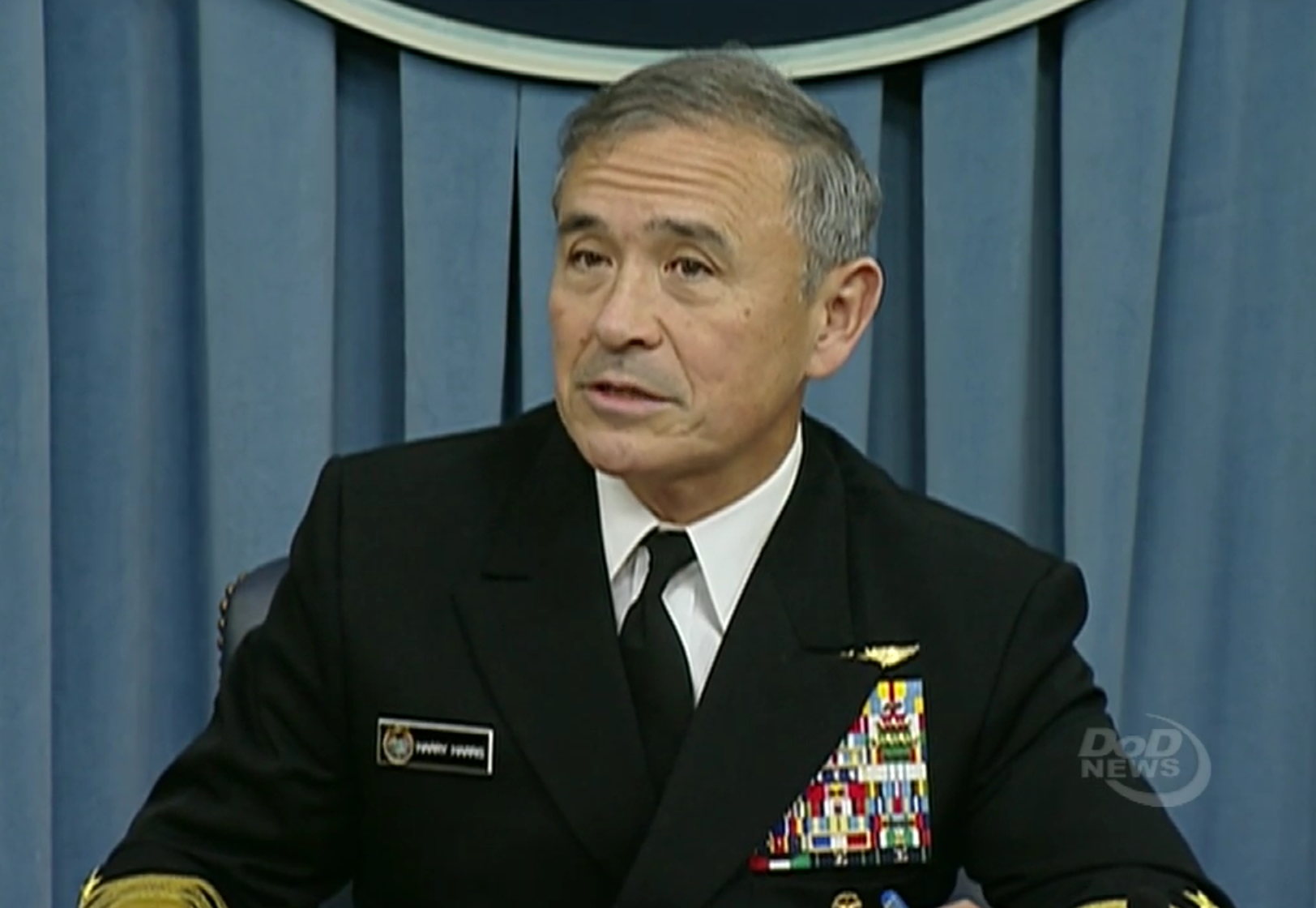 U.S. Pacific Command commander Adm. Harry Harris on Feb. 25, 2016 addressing reporters in the Pentagon. DoD News Image