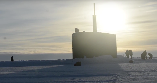 Video: Watch USS Hartford Surface Through Arctic Ice Pack
