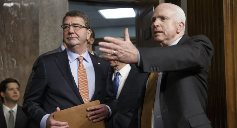 Defense Secretary Ash Carter and Sen. John McCain in 2015. 