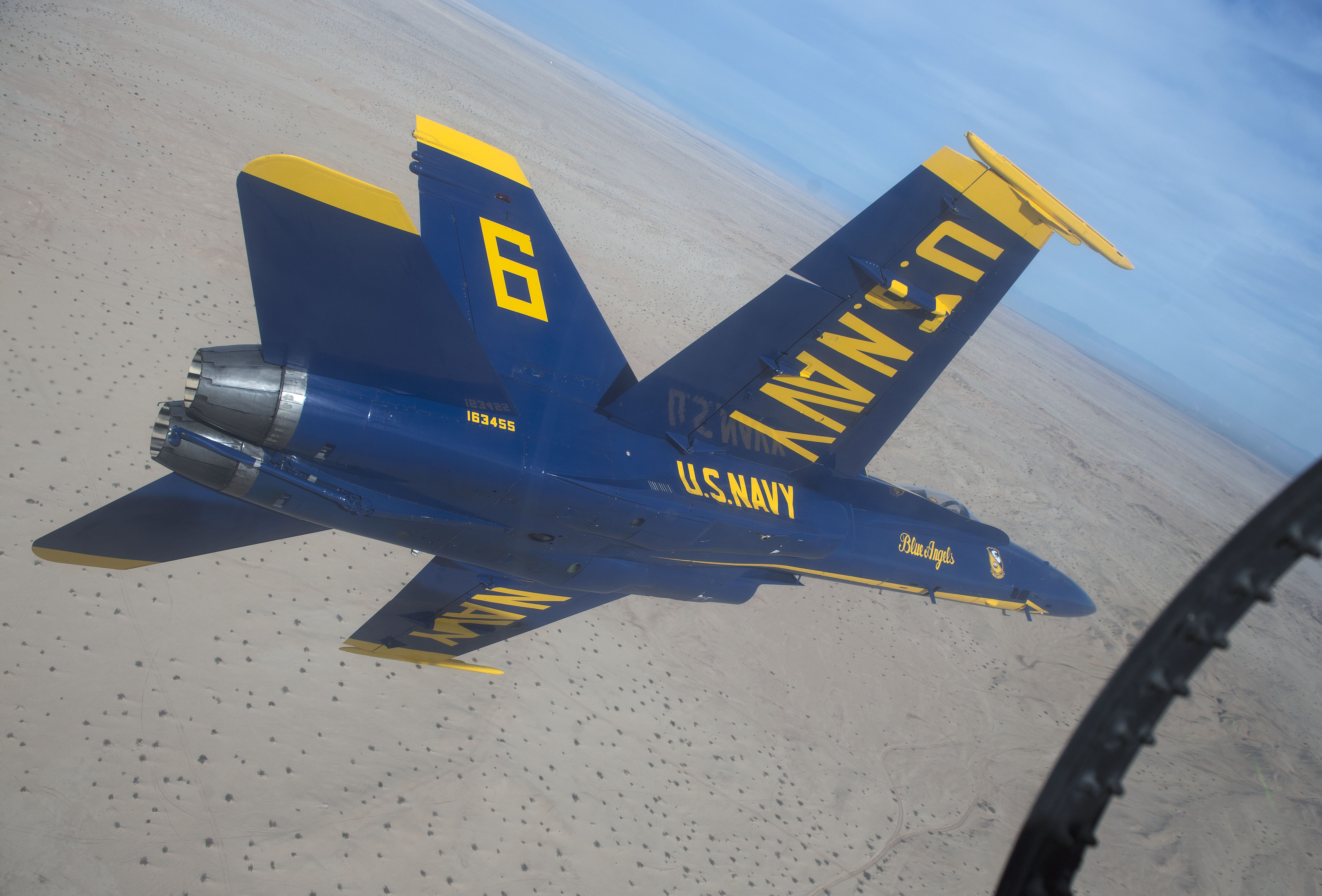US Navy Flight Demonstration Squadron, the Blue Angels F/A-18 flown by Marine Capt. Jeff Kuss. on Jan. 16, 2016. 