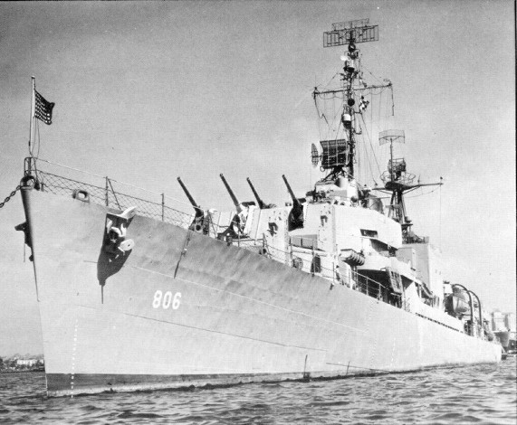 The original USS Higbee (DD-806) in 1945, the year it was commissioned. 