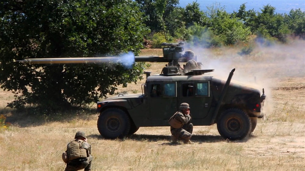 US Marines with the Black Sea Rotational Force, fires TOW anti-tank missile on July 8 in Bulgaria. US Marine Corps Photo