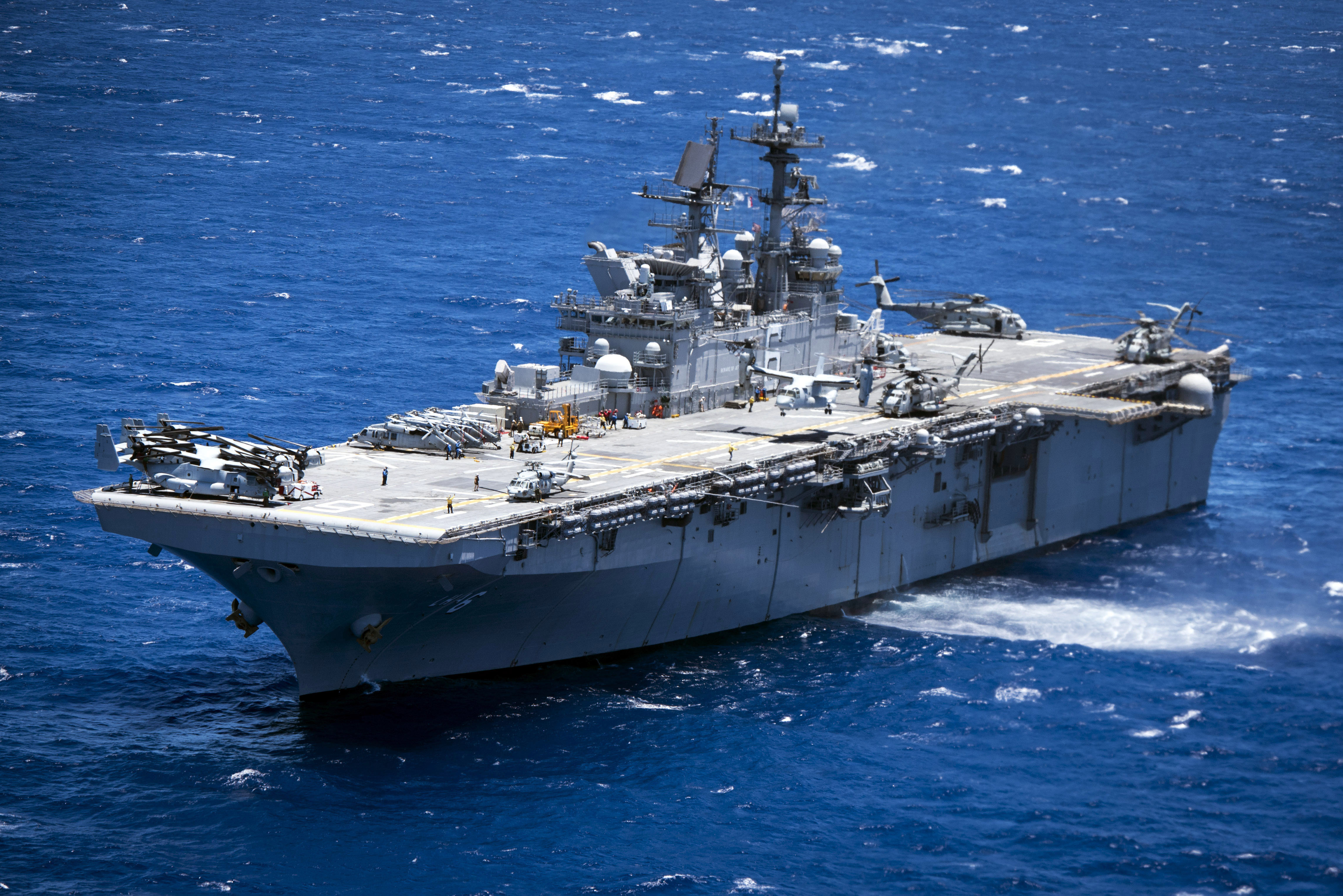 USS America (LHA 6) underway in the waters near the Hawaiian Islands as part of Rim of the Pacific (RIMPAC) 2016 on July 15, 2016. US Navy Photo