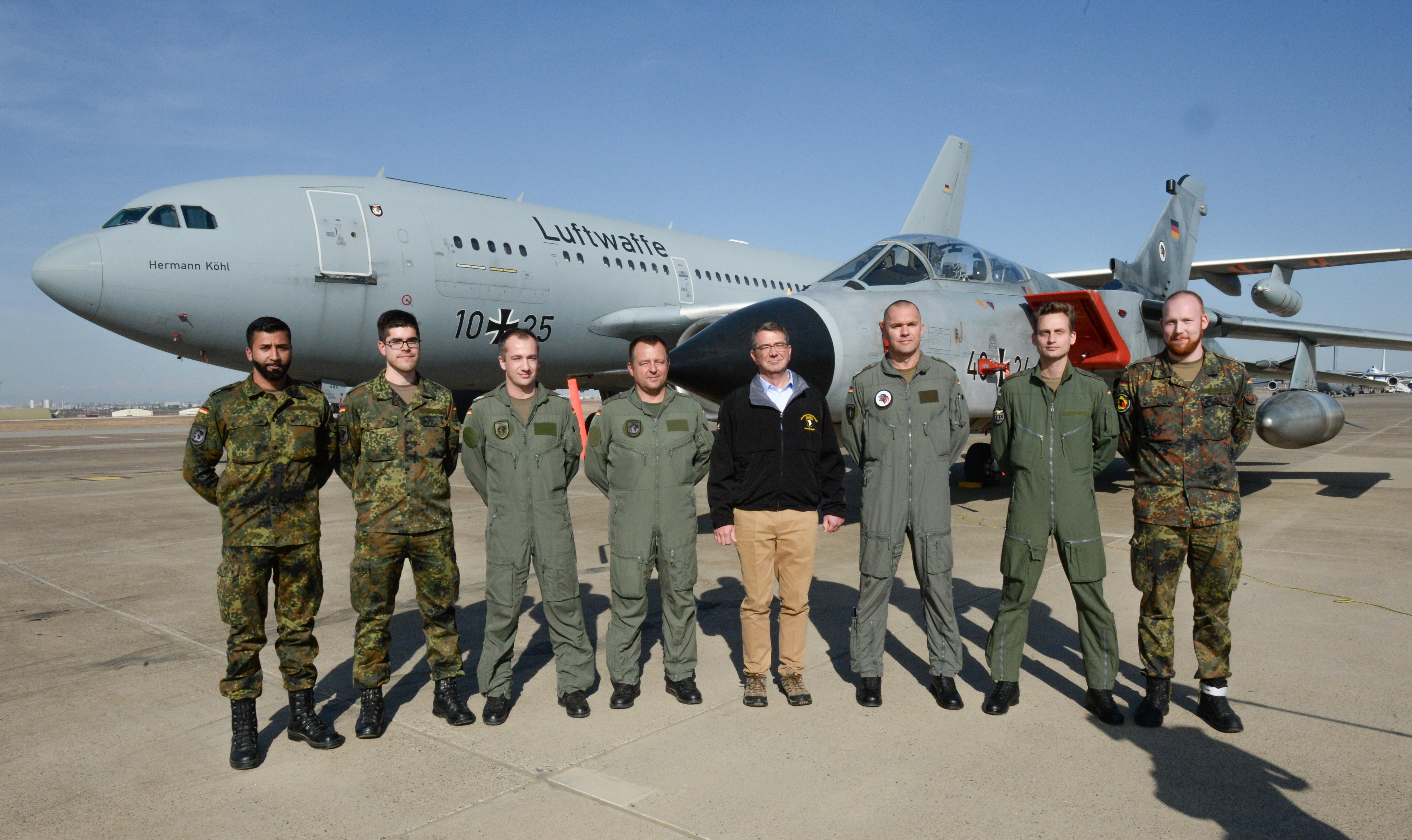 Secretary of Defense Ash Carter has used visits to Incirlik Air Base, such as his December 2015 visit above, to discuss accelerating the campaign against the Islamic State of Iraq and the Levant, or ISIL. US Army photo.