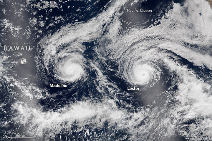 NASA Photo on Hurricanes Madeline and Lester from Aug. 29, 2016