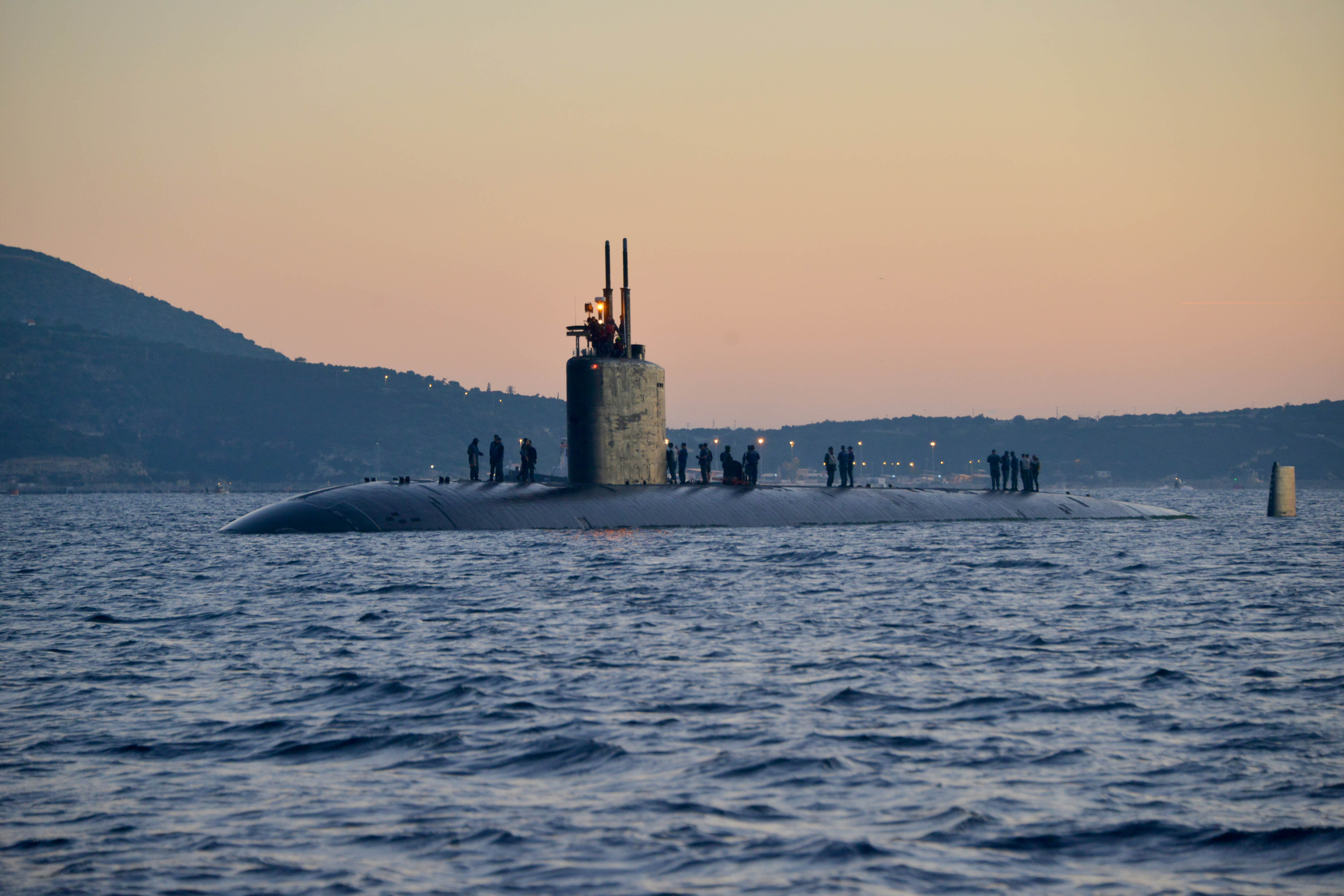 Los Angeles-class attack submarine USS Boise (SSN-764) enters Souda Bay, Greece in 2014. US Navy Photo