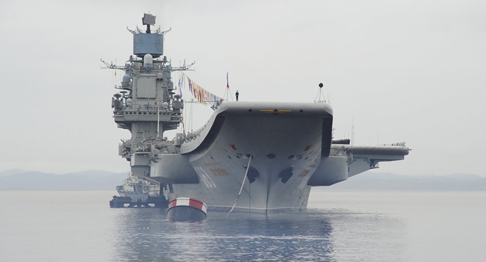 Undated photo of Russian Admiral Kuznetsov carrier. Russian State Media Photo