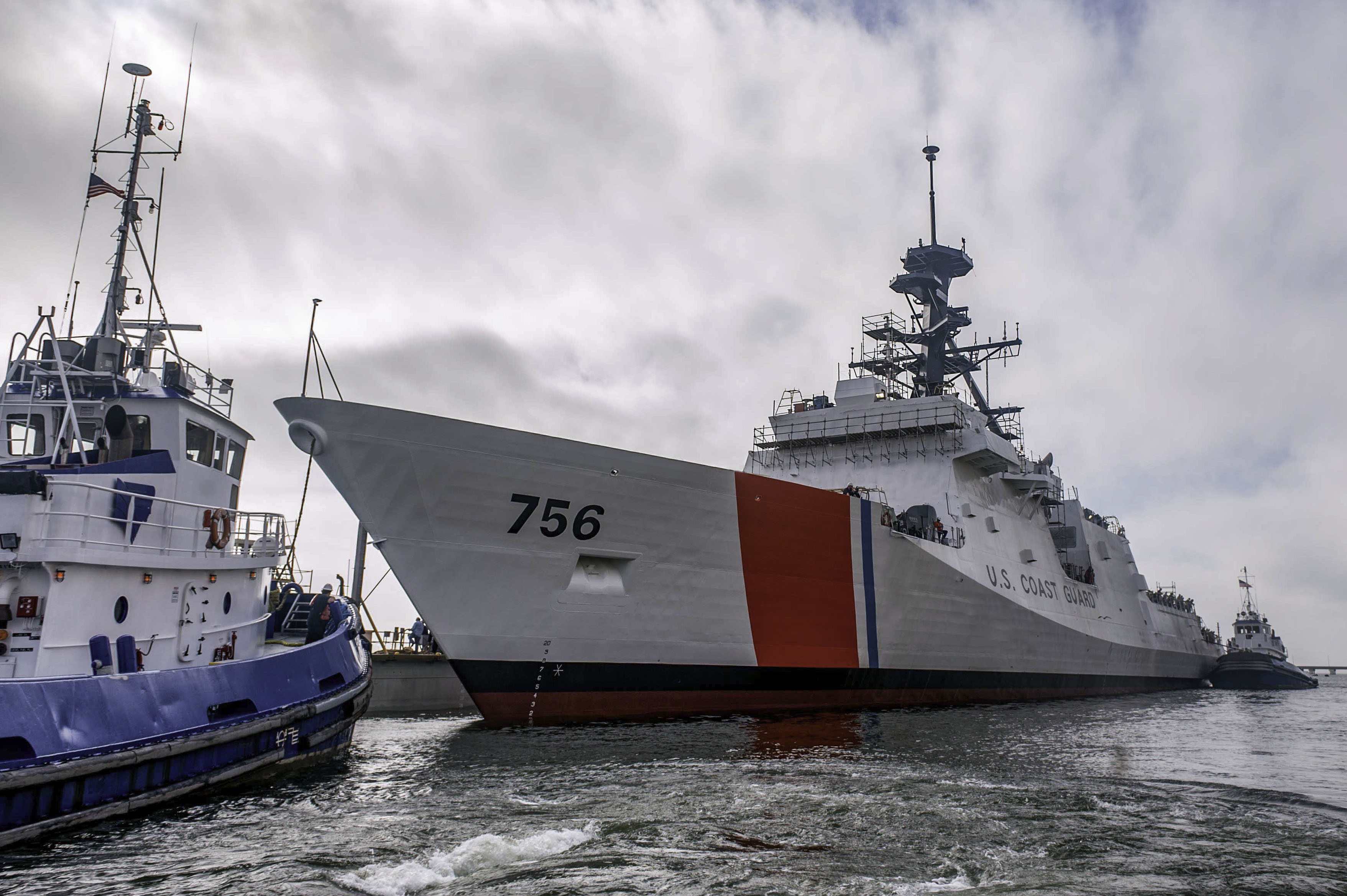 Ingalls Shipbuilding launched the National Security Cutter Kimball (WMSL 756) on Saturday, Dec. 17. Ingalls Shipbuilding photo.