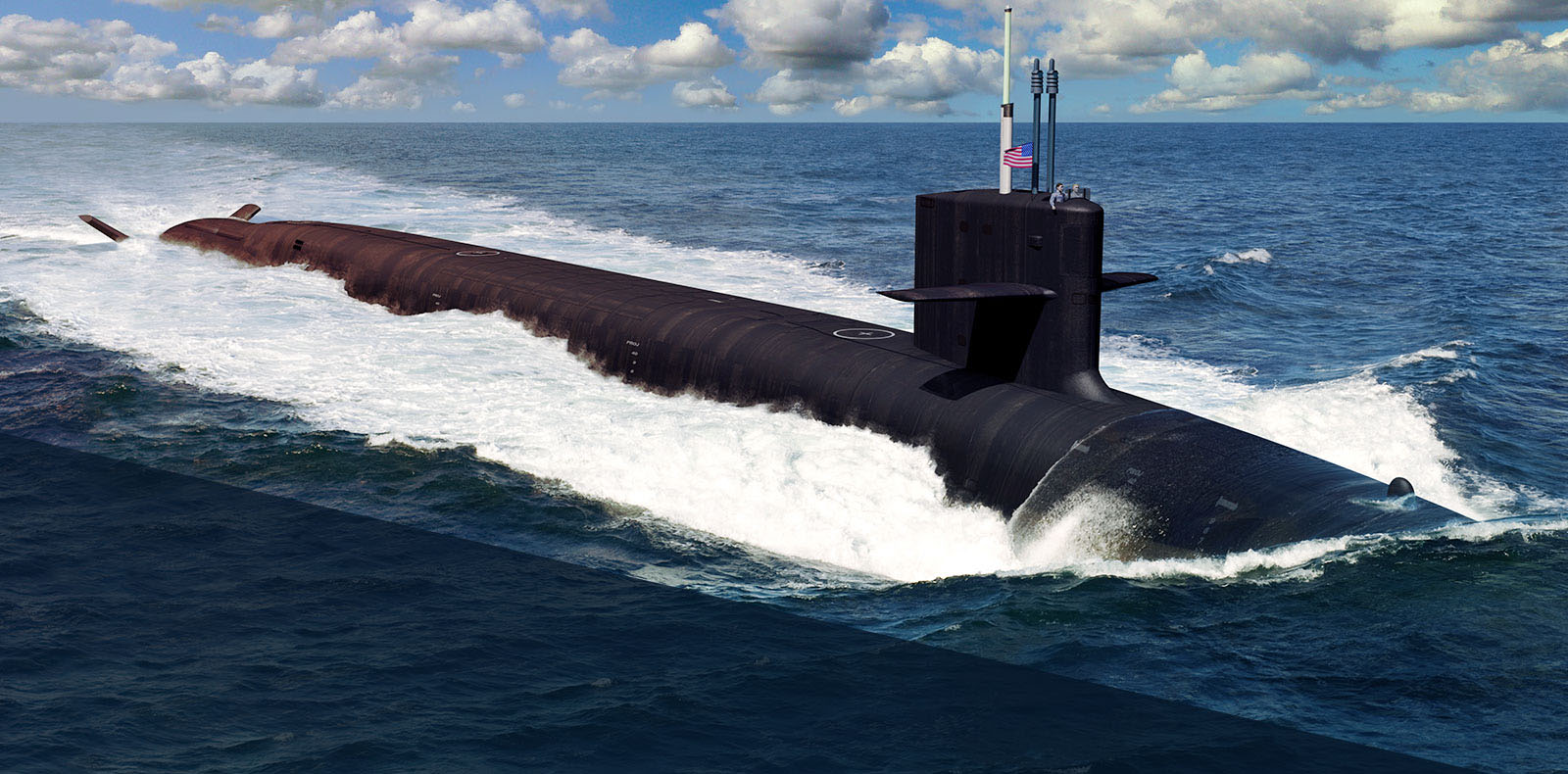 An undated artist's rendering of the planned Columbia-class submarine. Naval Sea Systems Command Image