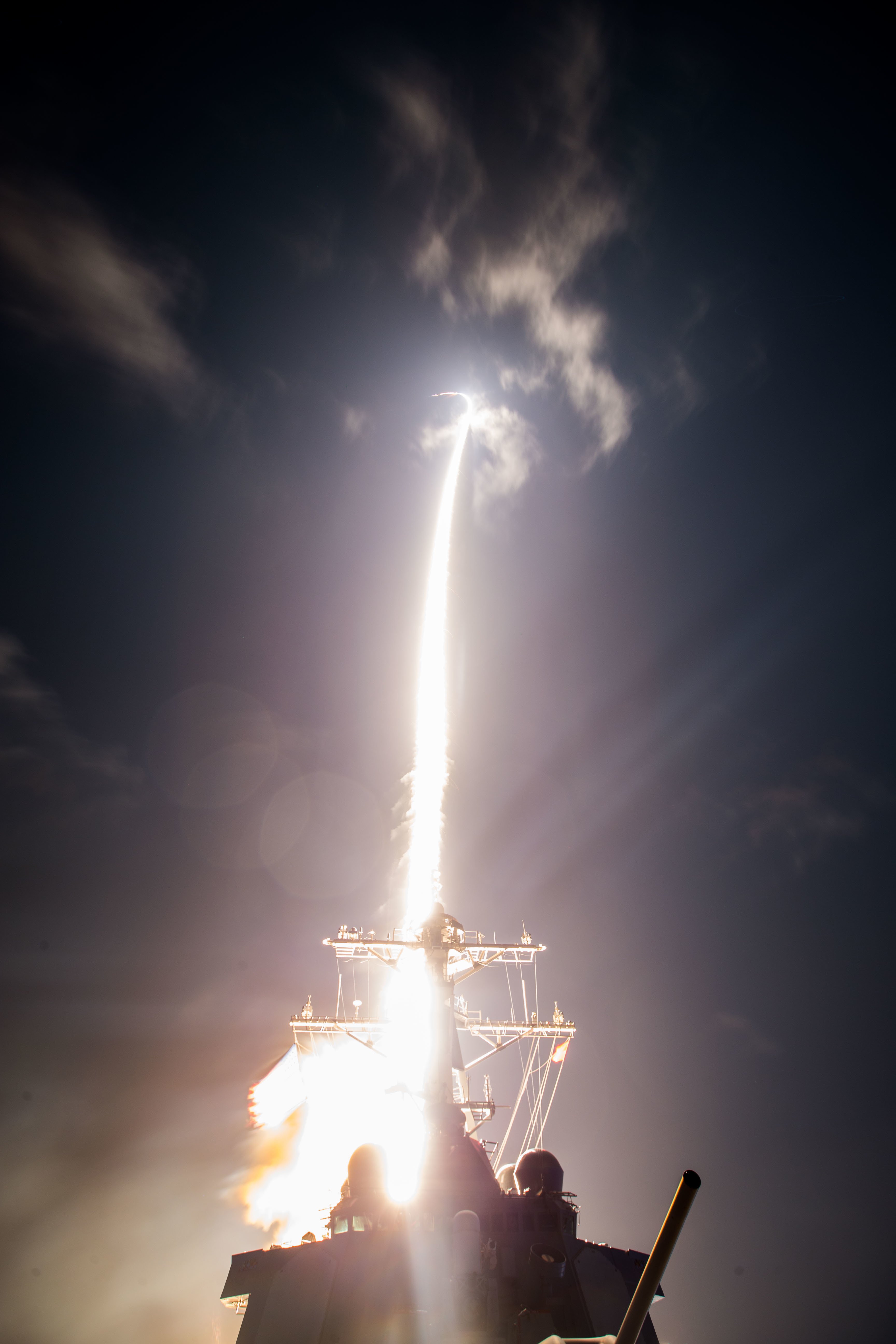 The U.S. Missile Defense Agency (MDA), the Japan Ministry of Defense (MoD), and U.S. Navy sailors aboard USS John Paul Jones (DDG 53) successfully conducted a flight test Feb. 3 (Hawaii Standard Time), resulting in the first intercept of a ballistic missile target using the Standard Missile-3 (SM-3) Block IIA off the west coast of Hawaii. MDA photo.