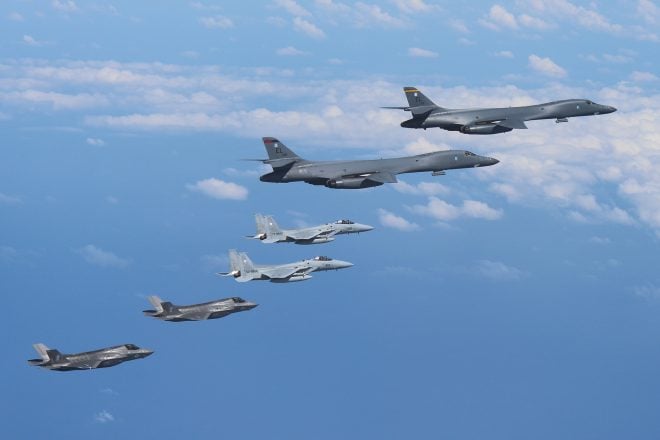 Marine F-35s, Air Force Bombers Sortie with South Korea, Japan in Show of Force After North Korea Missile Tests