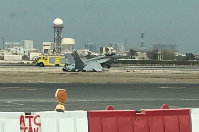 Nimitz Super Hornet Crashes During Emergency Landing at Bahrain Airport; Pilot Safe After Ejecting