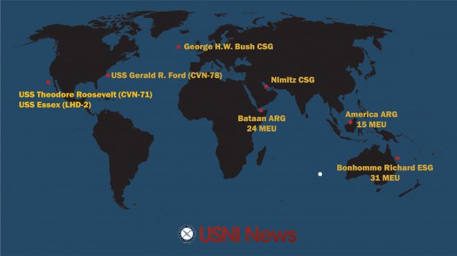 USNI News Fleet and Marine Tracker: Aug. 14, 2017