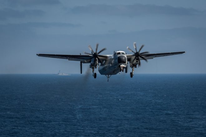 UPDATED: 3 Sailors Missing, 8 Rescued Following C-2A Crash Near Okinawa