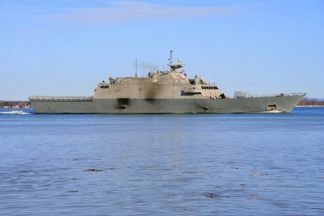 Littoral Combat Ship USS Little Rock Leaves Montreal After Three Months Trapped in Ice