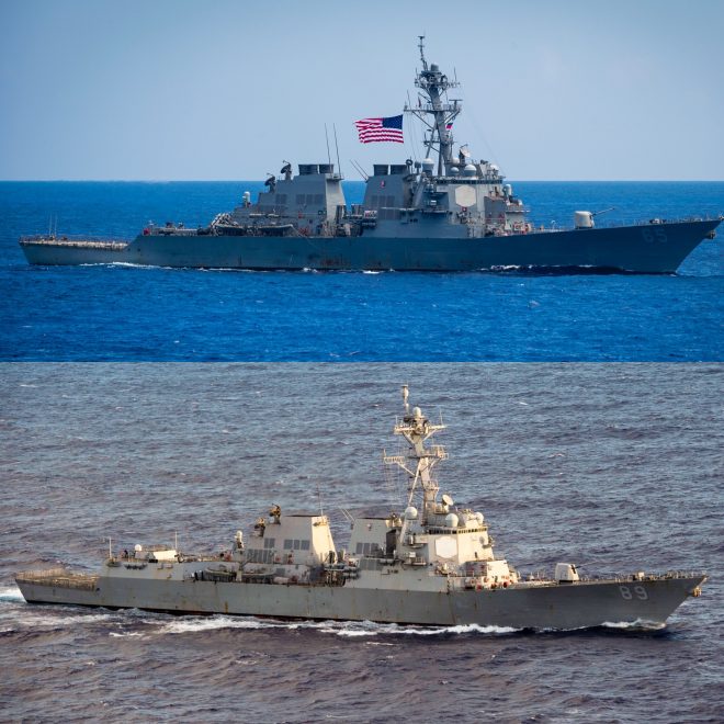 Two U.S. Destroyers Sail Through Taiwan Strait