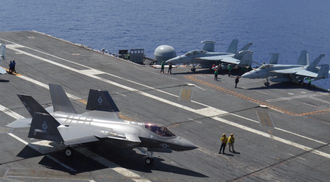 VIDEO: F-35Cs Operating in First Joint Strike Fighter Integrated Air Wing Test Aboard USS Abraham Lincoln