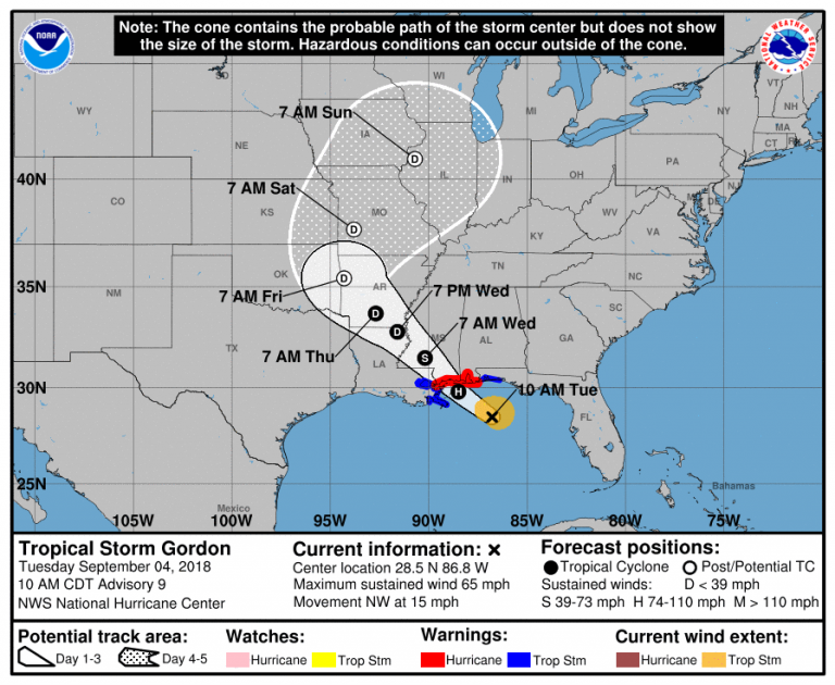 Gulf Coast Shipyards, Navy Monitoring Tropical Storm Gordon's Path ...