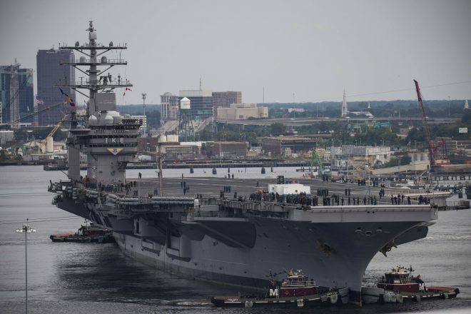 Carrier Eisenhower Leaves Repair Yard to Finish Maintenance at Naval Station Norfolk