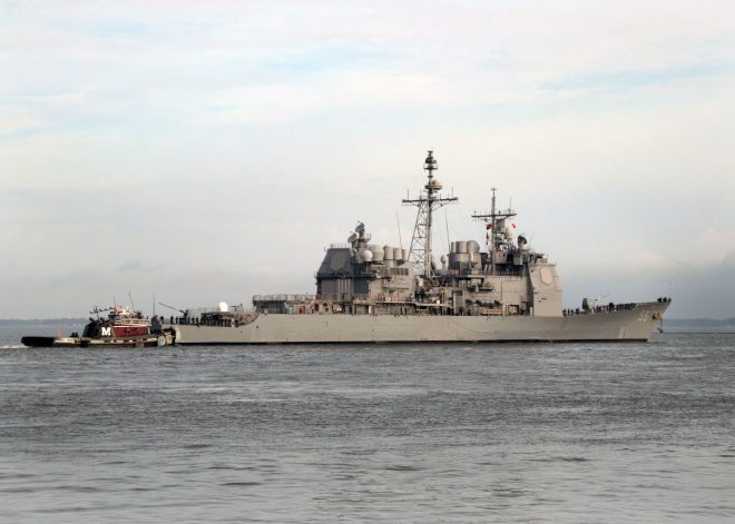USS Leyte Gulf Back At Sea After Repairs from Minor Collision