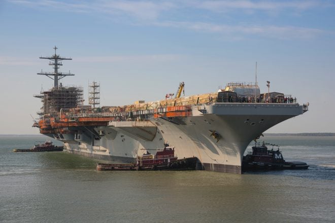 VIDEO: USS George Washington Leaves Dry Dock As RCOH Continues