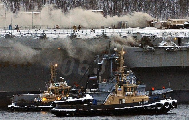 Russia's Only Aircraft Carrier Burning After Welding Mishap, At Least 1 Dead