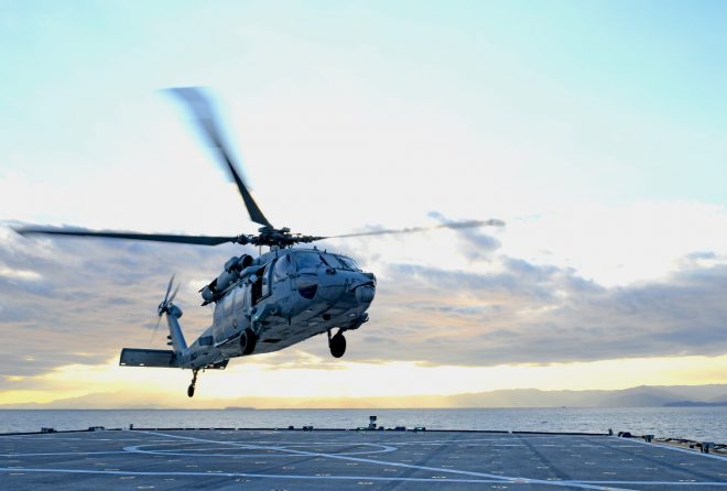 Navy MH-60S Helicopter Crashes in the Philippine Sea off Okinawa, Crew Rescued